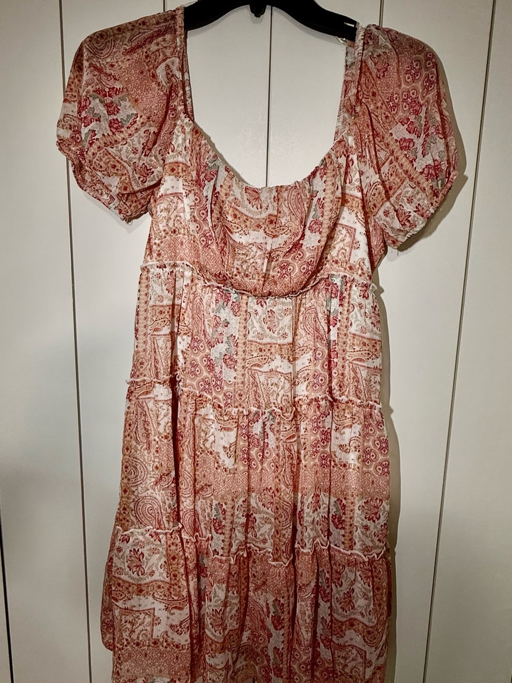 Altar'd State Rust and Pink Paisley Maxi Dress